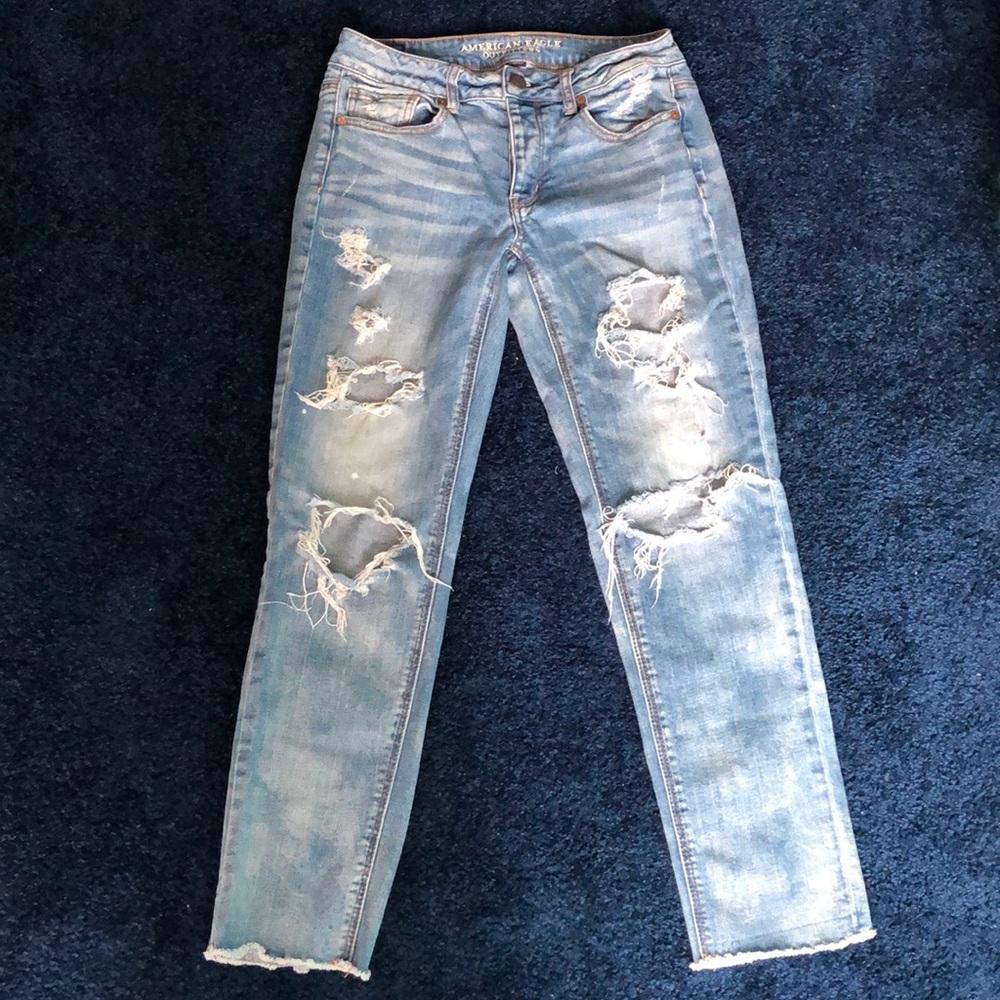 Distressed Bootcut Jeans